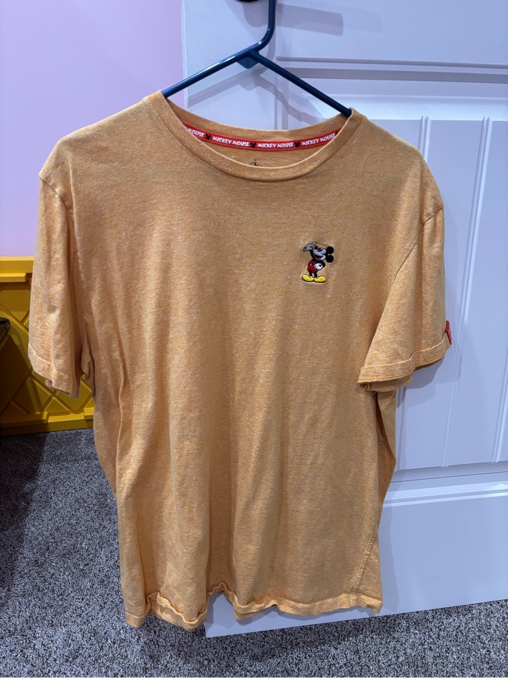 Disney women’s Short Sleeve Tee - orange with Mickey Embroidery
